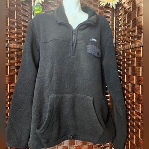 Victoria's Secret Black Long Sleeve Half Zip Pink Fleece Sweater